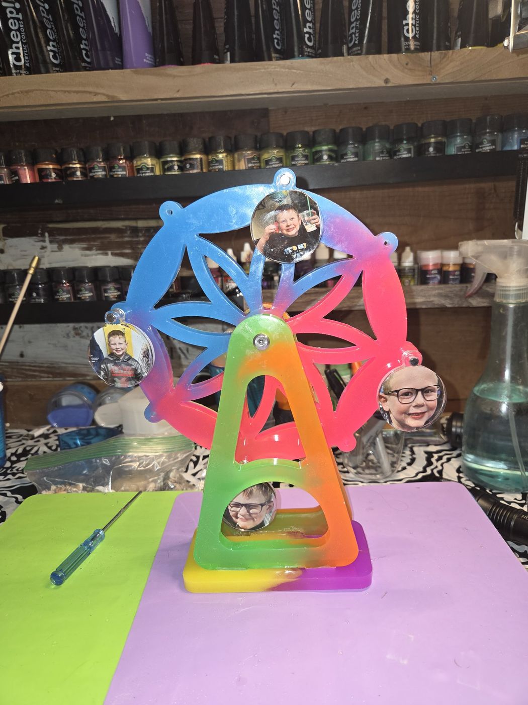 Rainbow ferris wheel photo frame